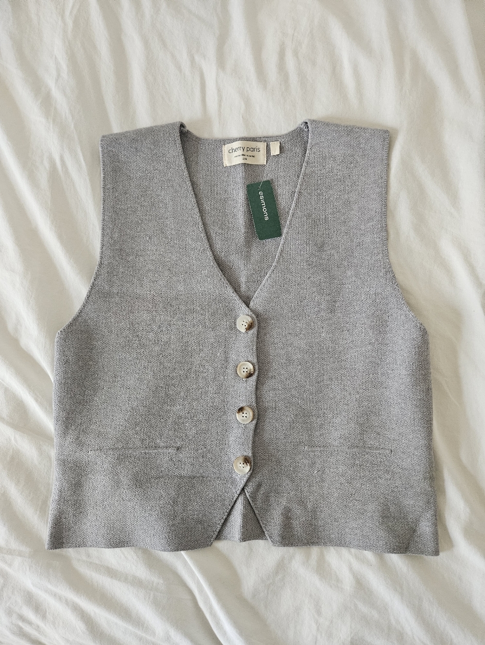 Simons Grey Knit Sweater Vest